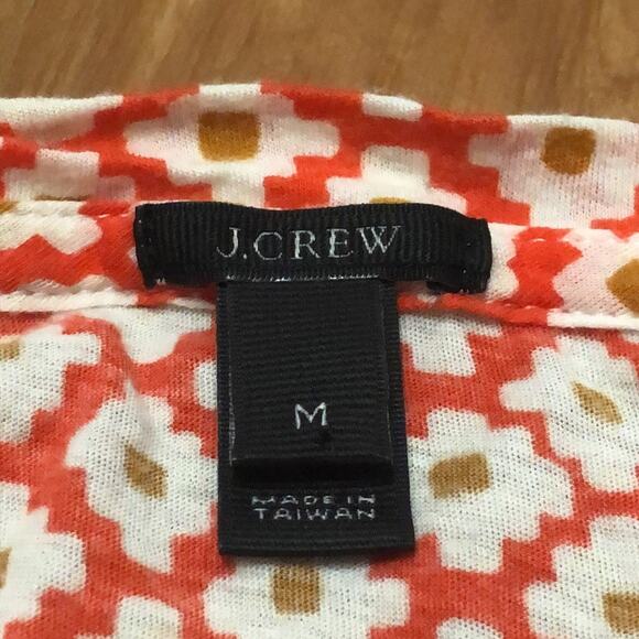 J. Crew Lightweight Orange and Brown Aztec Diamond Patterned Top Size Medium - Picture 8 of 8